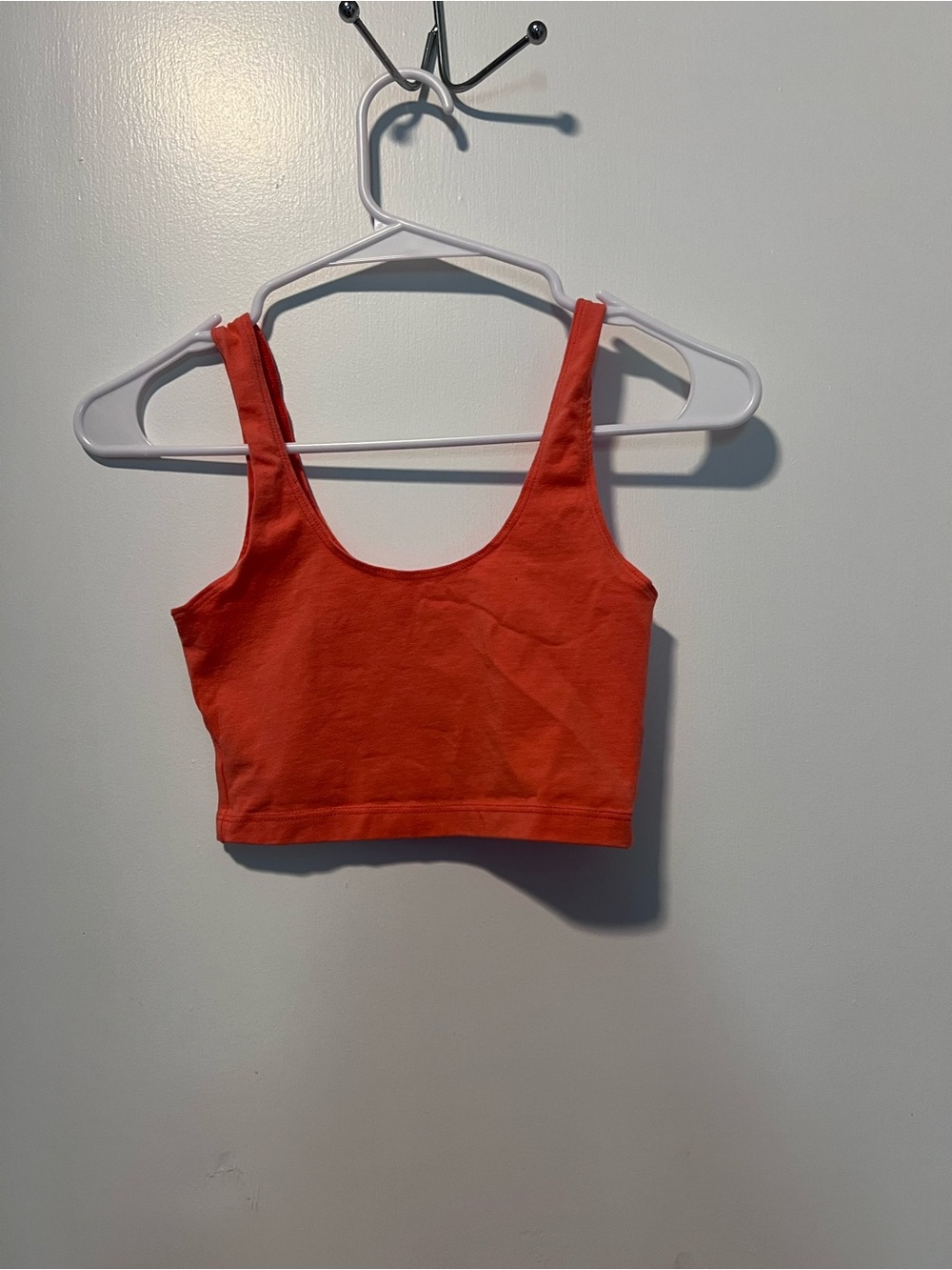American Apparel Coral-Orange Scoop Crop Top
